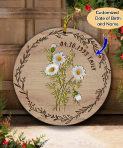 Customized Date of Birth and Name Birthday Gift Ornament UKHM280604