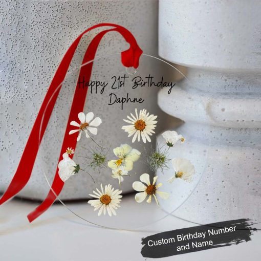 Personalised April Birthday Gift Customized Birth Flower Gift Ornament QFDT280604