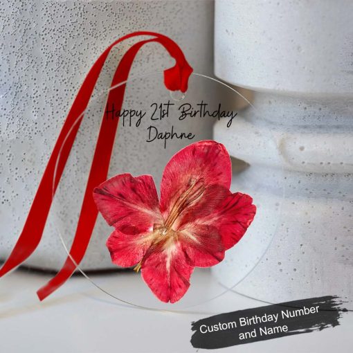 Personalised August Birthday Gift Customized Birth Flower Gift Ornament QFDT280608