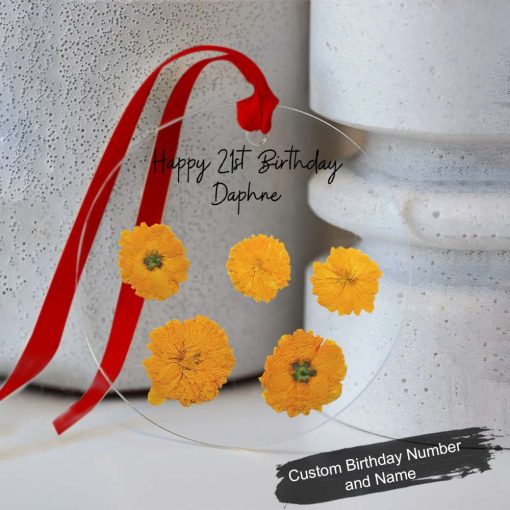 Personalised October Birthday Gift Customized Birth Flower Gift Ornament QFDT280610