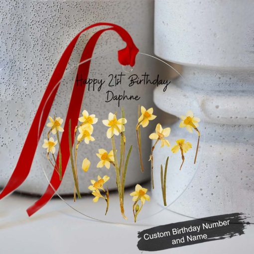 Personalised December Birthday Gift Customized Birth Flower Gift Ornament QFDT280612