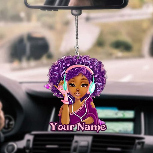 Personalized Name Black Girl Car Ornament HXDT200601