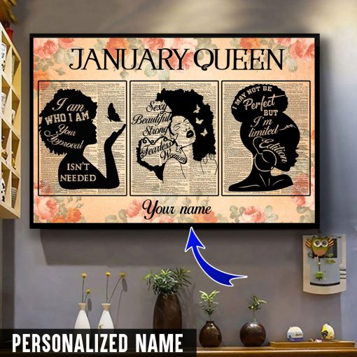 Personalized Name January Queen Canvas QFMM280301